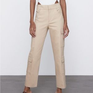Zara beige straight leg Cargo pants